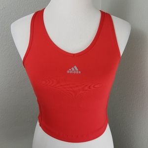 Adidas Workout Top Shelf Bra Small Red Clima Cool